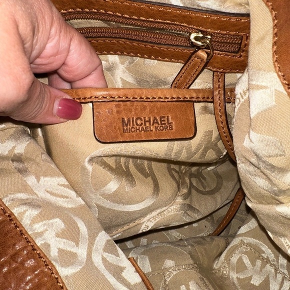 Michael Kors Luxe Studded Leather Hobo Bag - Brown Bohemian Chic Oversized NWT - Picture 12 of 16